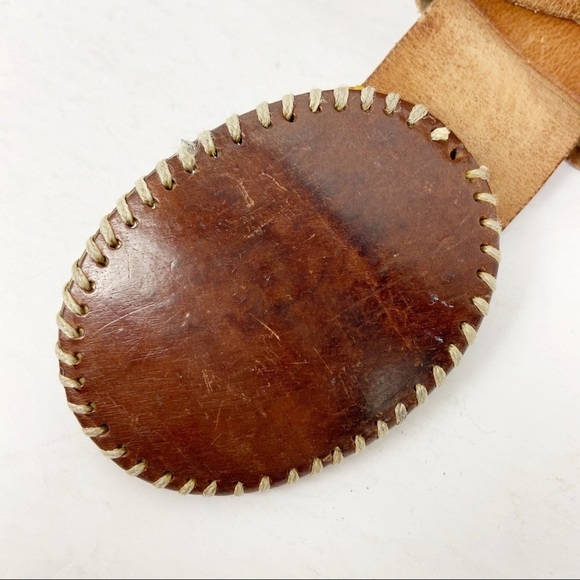 Embossed LEATHER Belt | leather covered Buckle - Picture 3 of 9